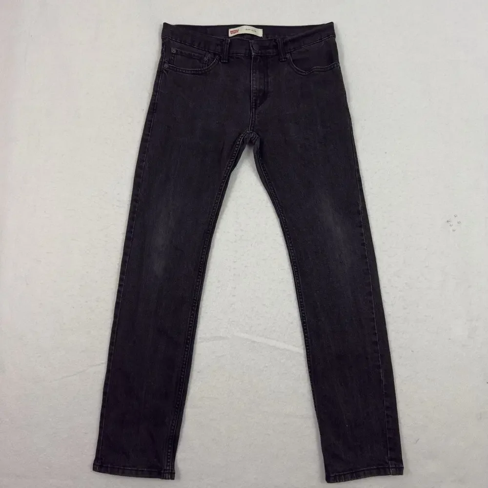 Levi’s Boys Jeans 511 Slim Stretch Denim Black Gray Wash Youth 18 Regular